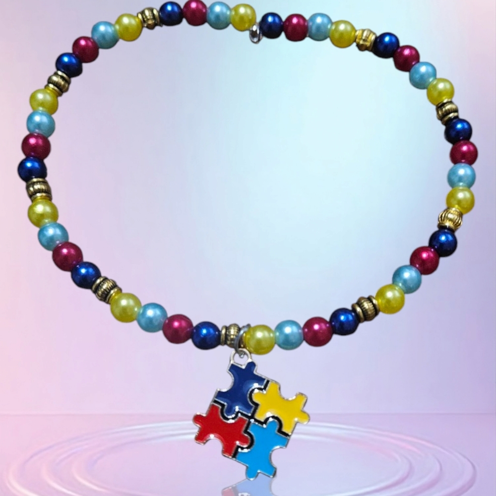 NWOT Autistic Puzzle Piece Bracelet 3000 - Picture 4 of 4